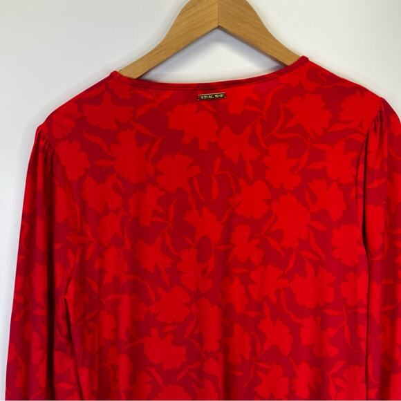 Michael Kors Shadow Fleur Print long sleeve top deep pink - PL - Picture 8 of 11